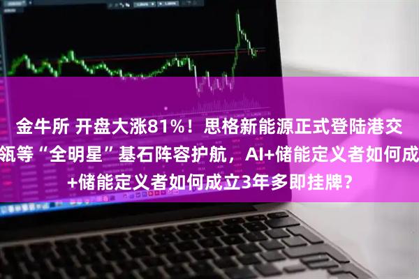 金牛所 开盘大涨81%！思格新能源正式登陆港交所，淡马锡、高瓴等“全明星”基石阵容护航，AI+储能定义者如何成立3年多即挂牌？